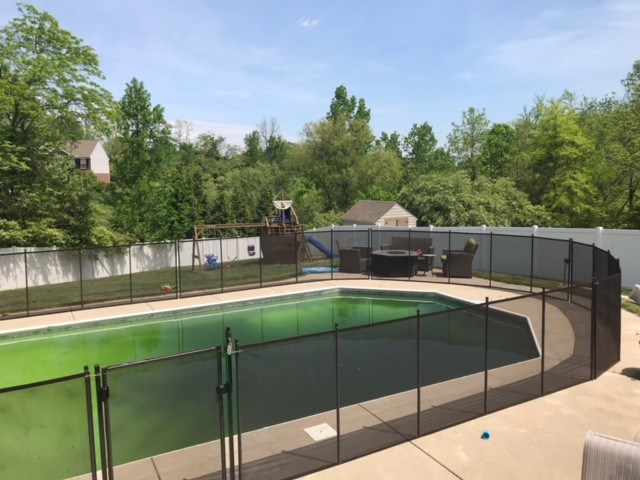 Pool Fence around Green Pool