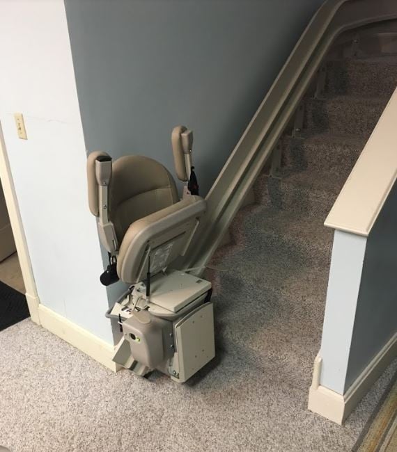 curved stairlift installation by Lifeway Mobility Minnesota