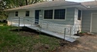 aluminum modular ramp with handrails for home access in Minnesota