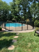 black fool fence installed around pool in Indianapolis