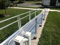 wheelchair ramp installed for safe home access to front entrance of home in Minnesota
