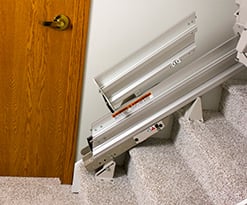 folding rail for stairlift