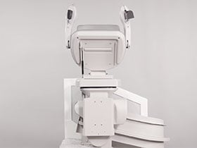 Bruno Elite curved stairlift power folding footrest option