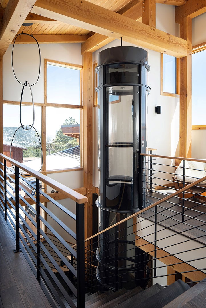 pneumatic home elevator installed in Denver, CO home