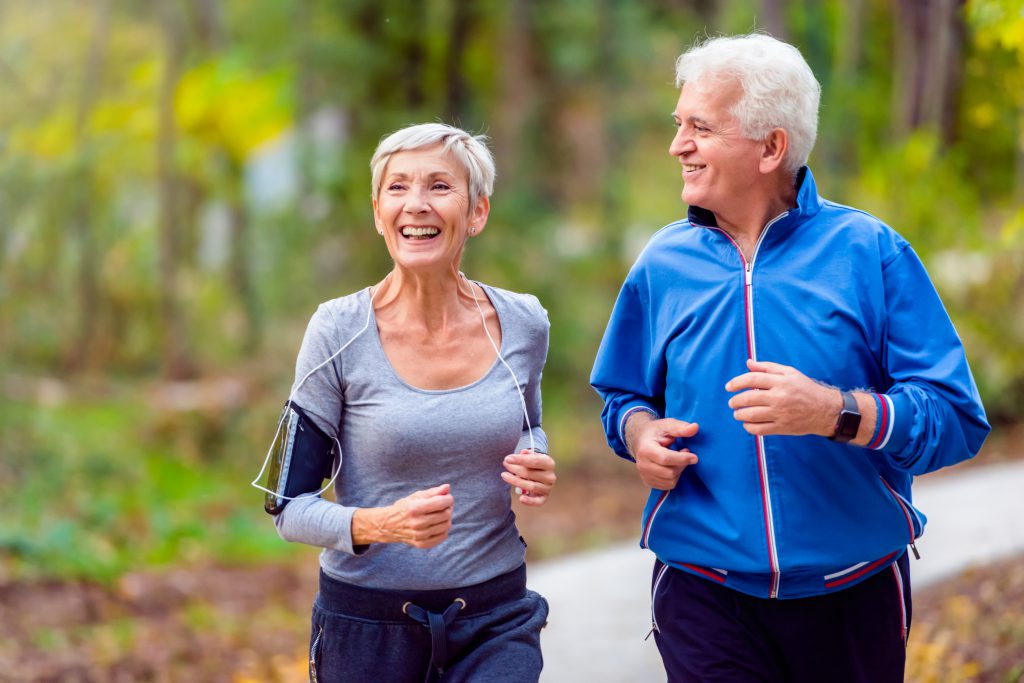 older adults jogging