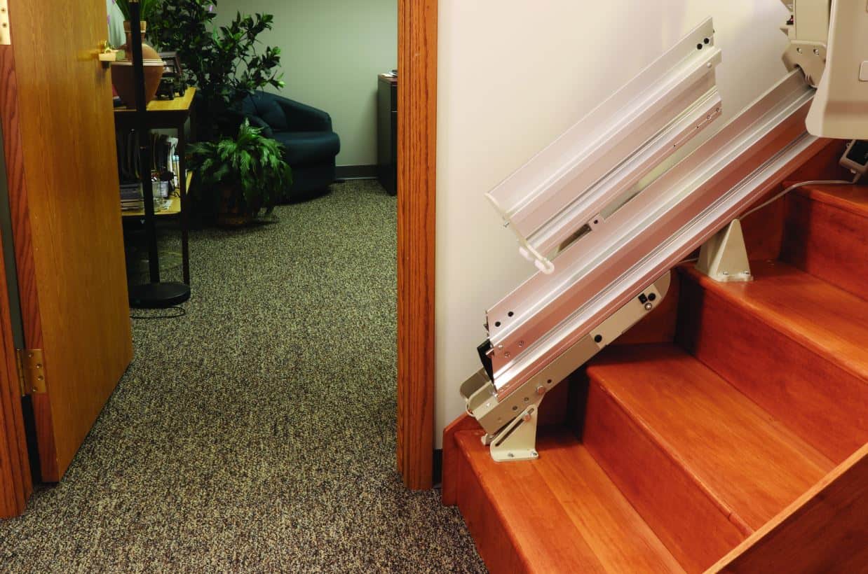 Bruno folding rail upgrade option for stair lifts