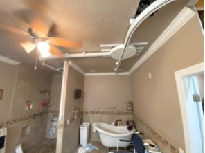 ceiling lift track in bathroom installed by Lifeway Mobility
