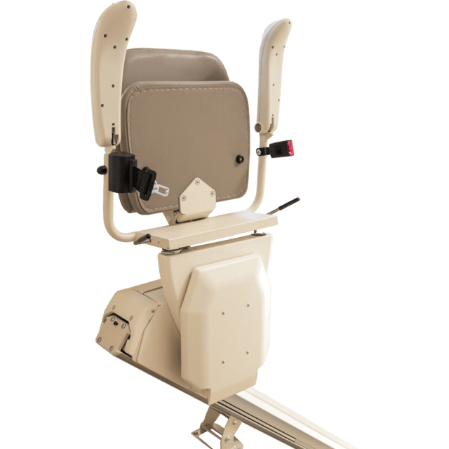 Harmar SL600 stair lift from Lifeway Mobility folded on stairs