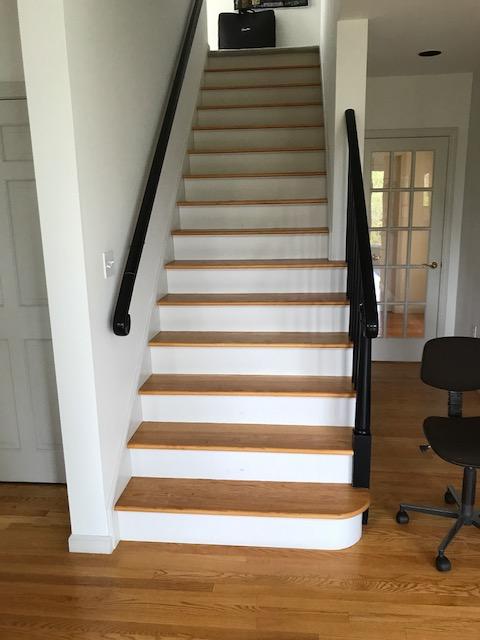 stairs after stair lift removal.