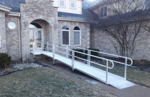 aluminum wheelchair ramp with extruded surface for traction
