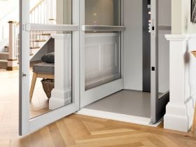 Bruno Connect home elevator power-open door option