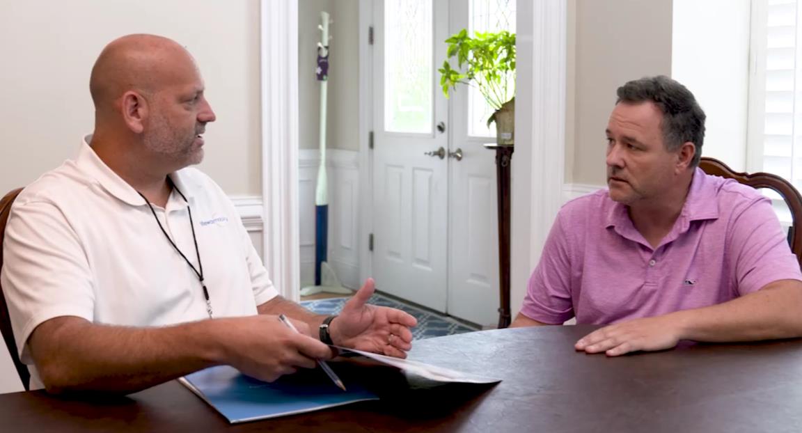 Lifeway Mobility stair lift expert listening to customer's needs during free consultation