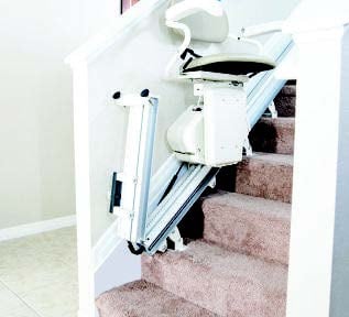 stair lift folding rail option for Church installed by Lifeway Mobility