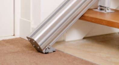 Harmar UP curved stairlift rail with straight landing option for modular rail