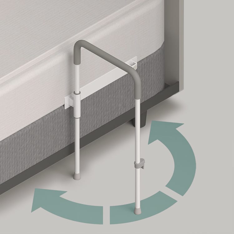 bed assist smart rail open and closed positioning feature