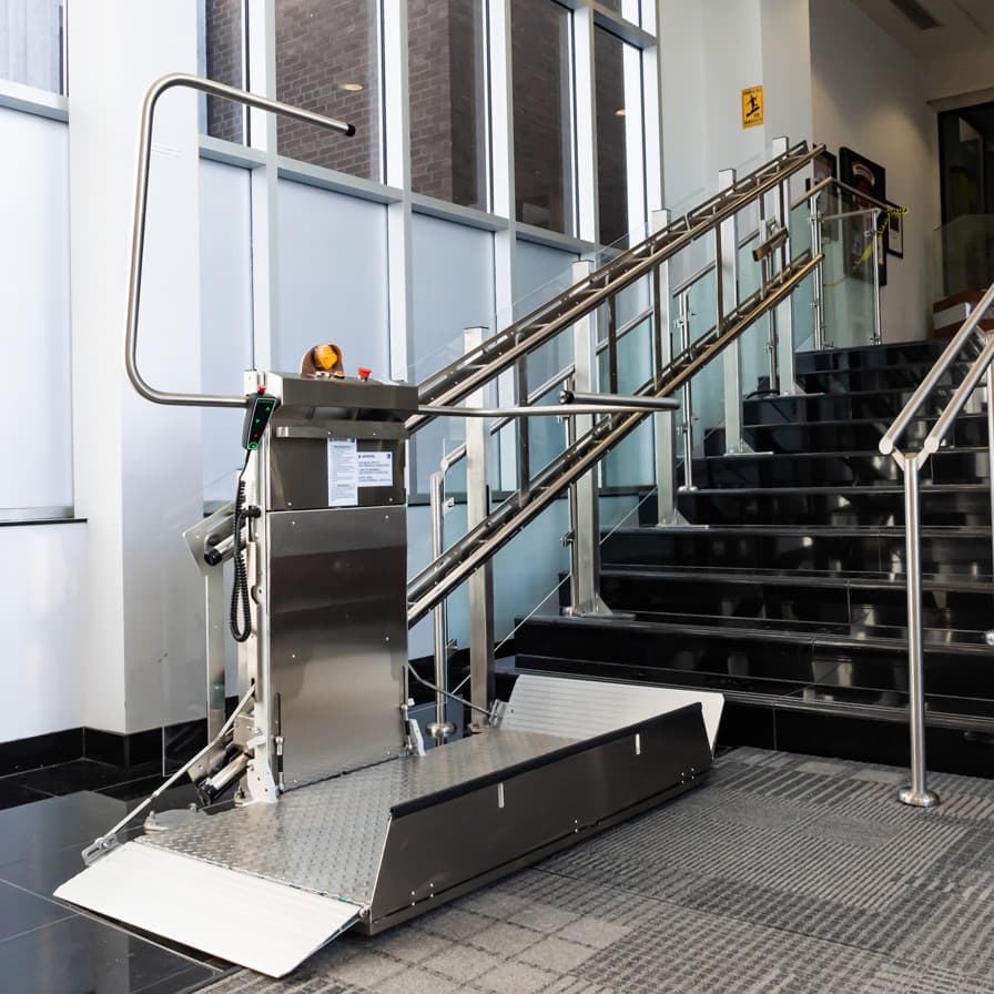 inclined platform lift installed by Lifeway Mobility