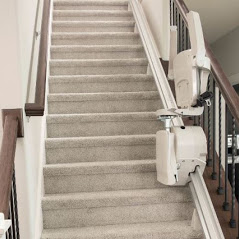 Bruno stairlift rail on staircase