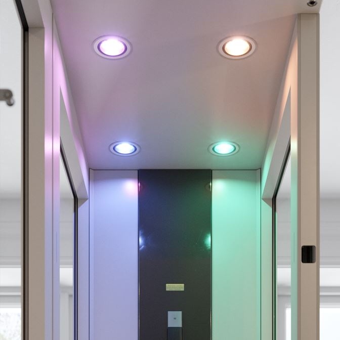 Pollock elevator cab mood lighting option