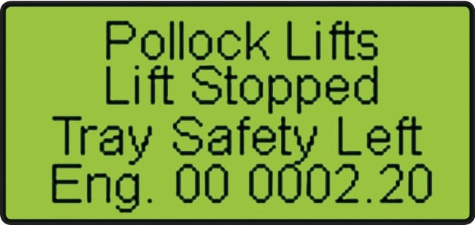 Fault source identified on Bruno Connect  elevator cab diagnostic display screen