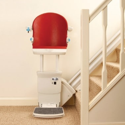 Handicare 1000 stairlift installed on straight staircase in church