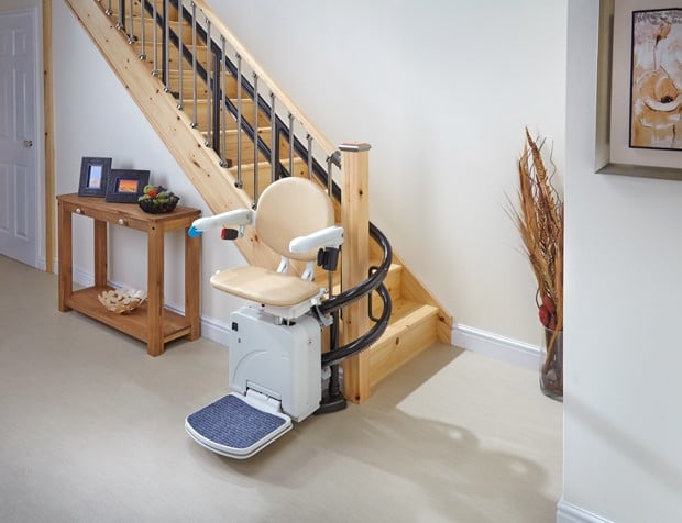 Handicare 2000 curved rail stairlift in home