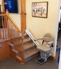 Bruno Elite straight stairlift in Lifeway Mobility Denver showroom