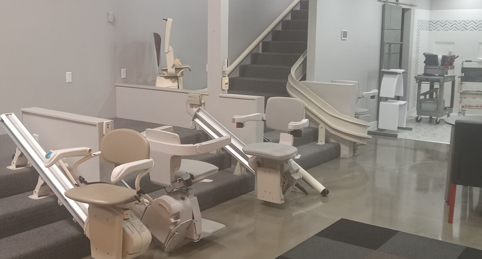 stair lifts in Lifeway Mobility Los Angeles local stairlift showroom