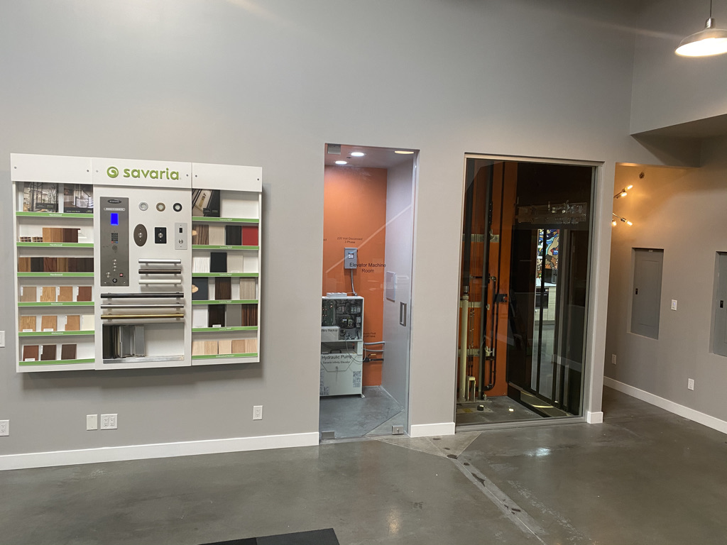 residential elevator in Lifeway Mobility Los Angeles Showroom