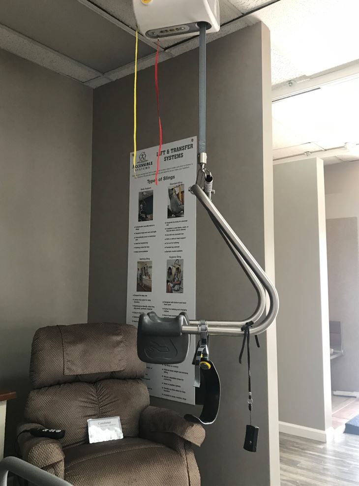 SureHands ceiling lift in Northern CO showroom