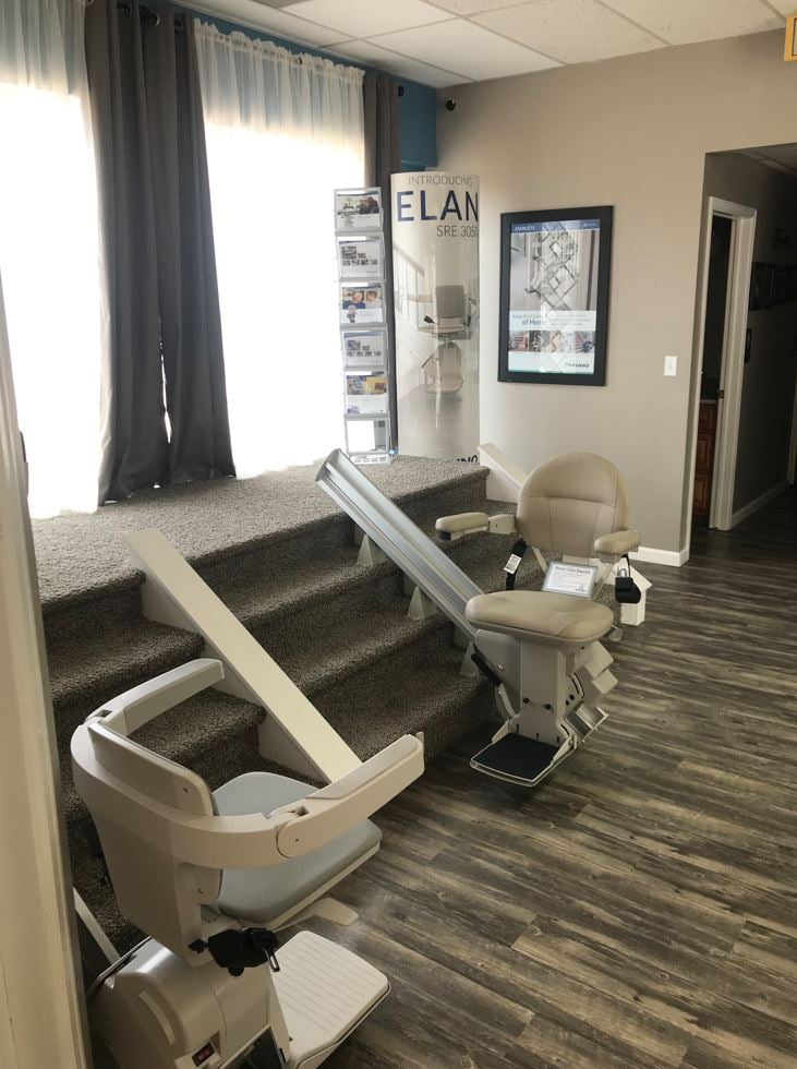 Bruno Elite stairlift in ASI/Lifeway Mobility Northern CO Showroom in Greeley, CO