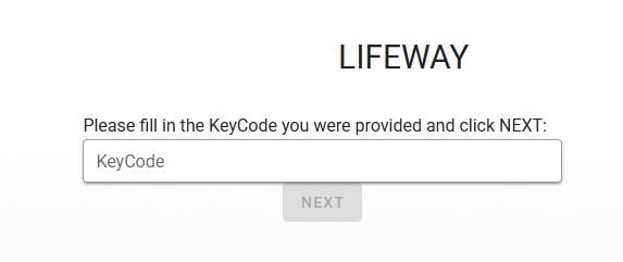 entering keycode from Lifeway Mobility webinar screenshot