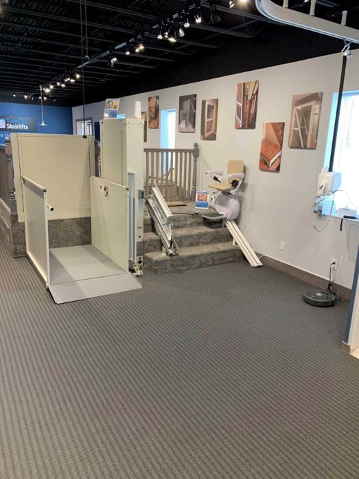 Savaria K2 Stair Lift in Lifeway Minneapolis showroom in Burnsville, MN