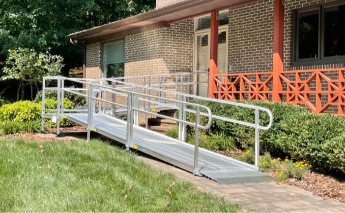 aluminum wheelchair ramp installed by Lifeway Mobility