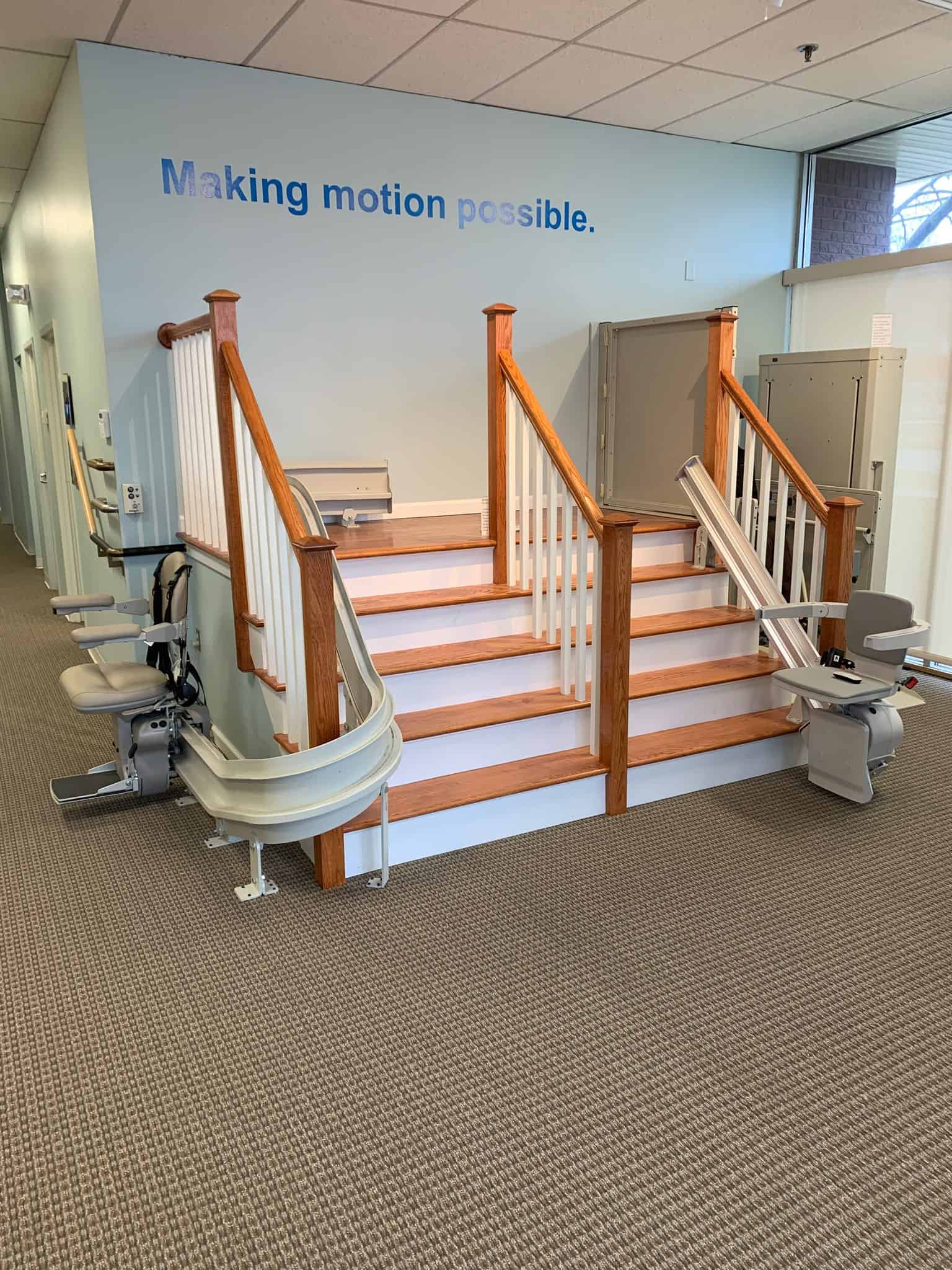 Bruno stair lifts in Lifeway Mobility Hartford Showroom