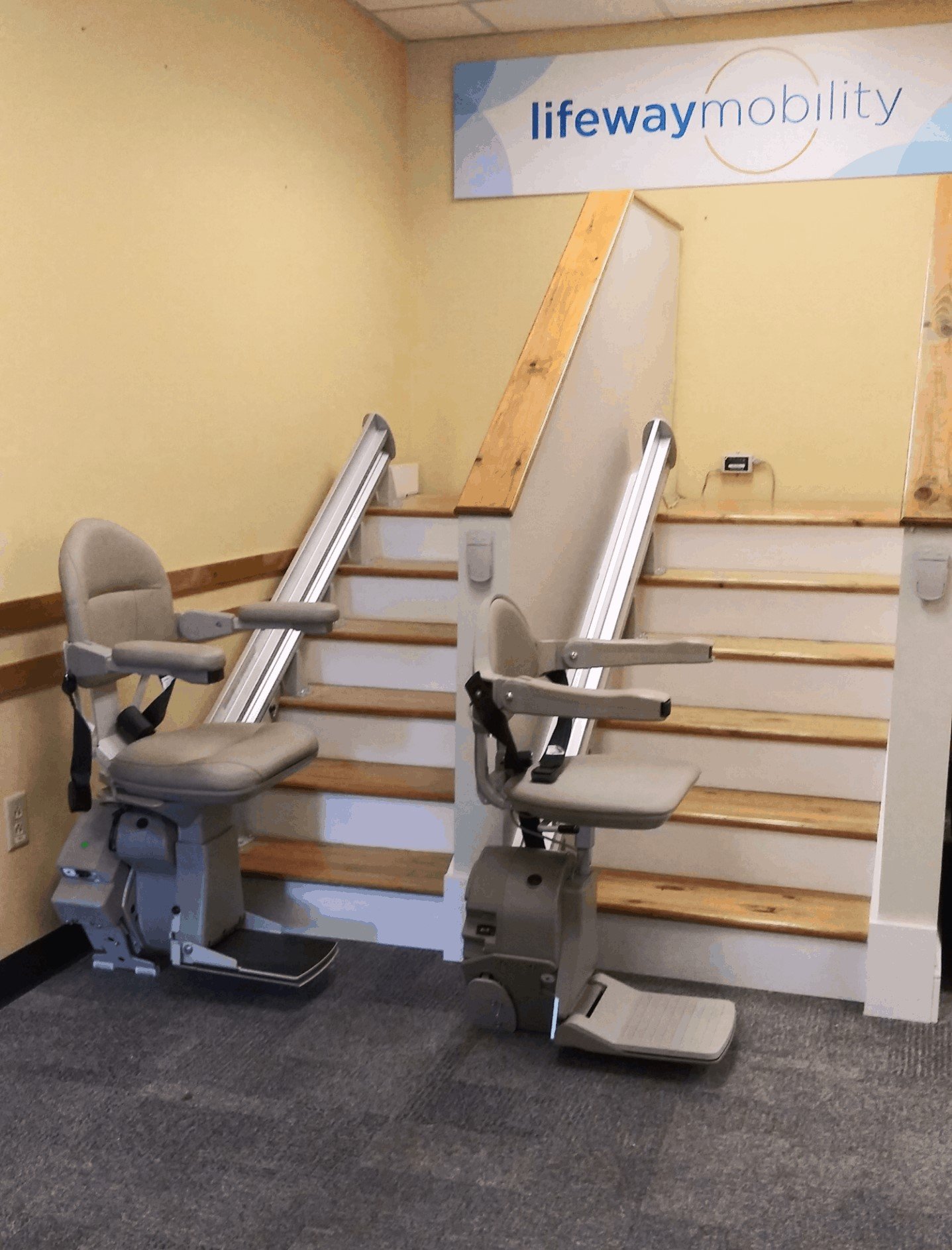 stair lifts in Lifeway Mobility Massachusetts Showroom