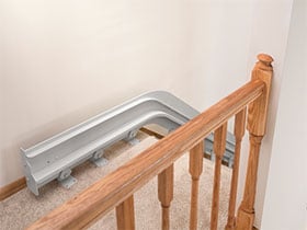 Bruno Elite curved stairlift rail overrun park position option