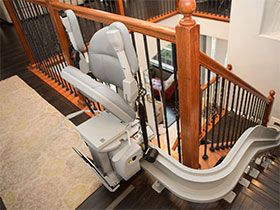 Bruno Elite curved stairlift top or bottom park position option