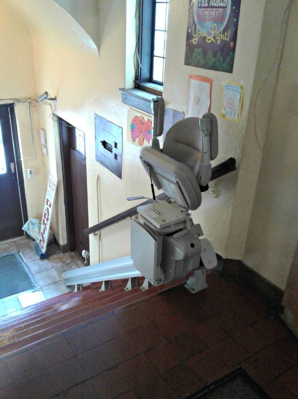 stair lift installed in place of worship in Chicago, IL