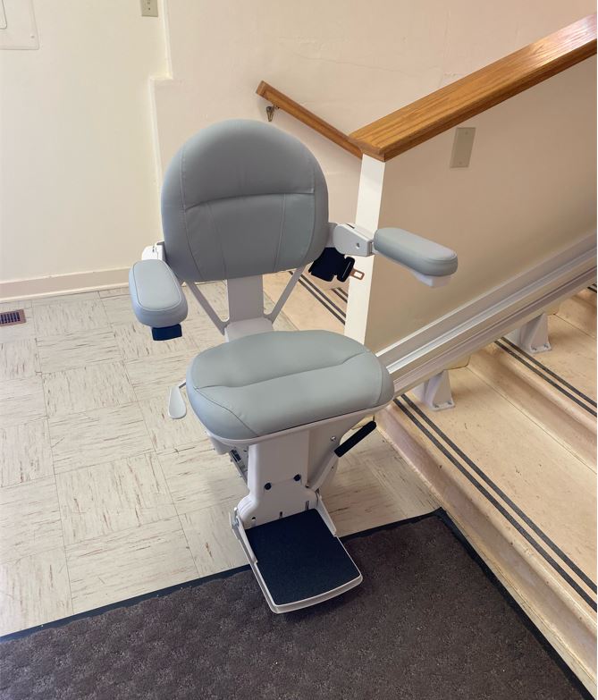 commercial stair lift installed in place of worship in Noblesville, IN by Lifeway Mobility