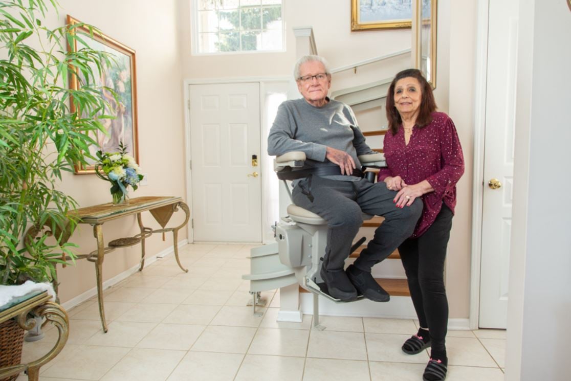 stair lift in home installed by Lifeway Mobility