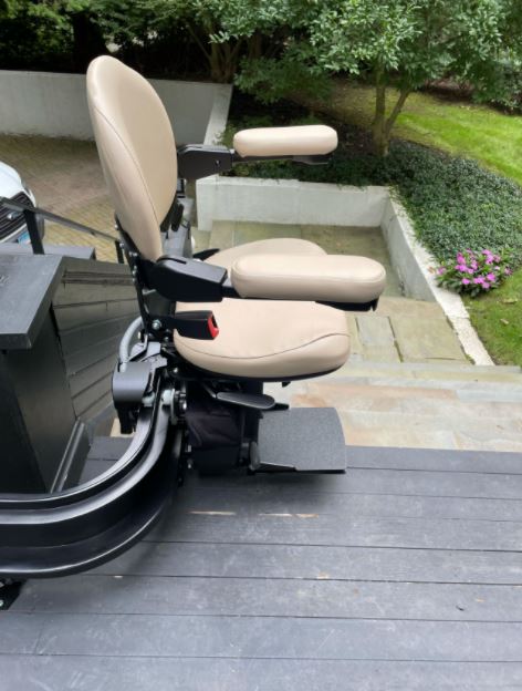 outdoor stairlift installed in Massachusetts by Lifeway Mobility