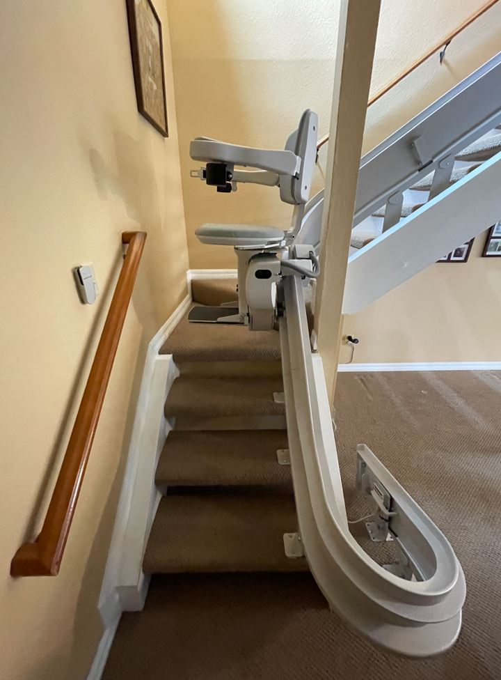 curved stair lift installed by Lifeway Mobility