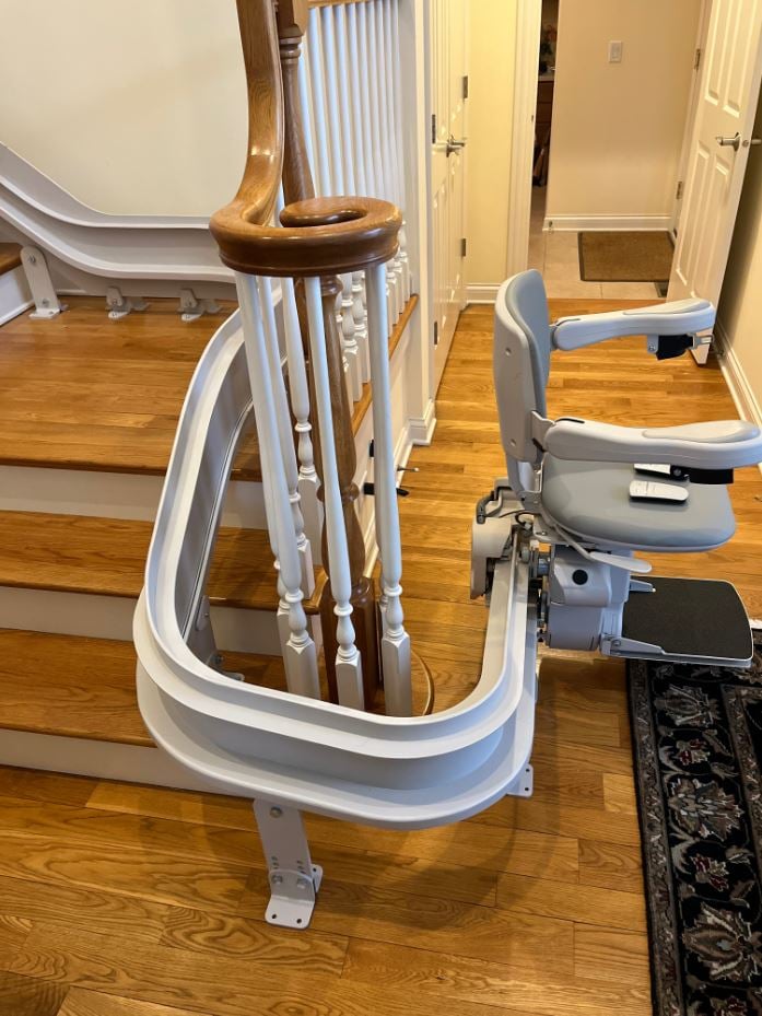 curved stair lift installed by Lifeway Mobility