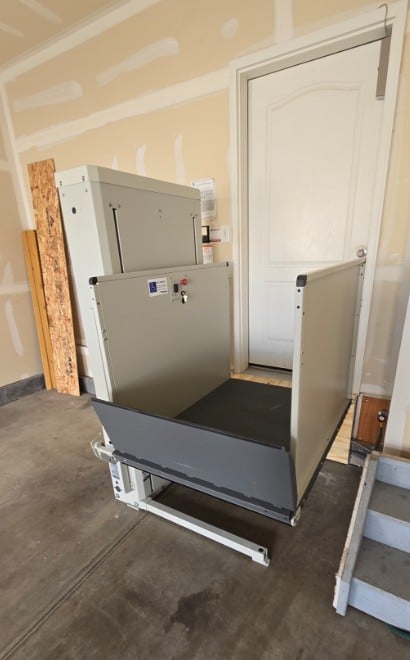 platform lift installed by Lifeway Mobility for garage access