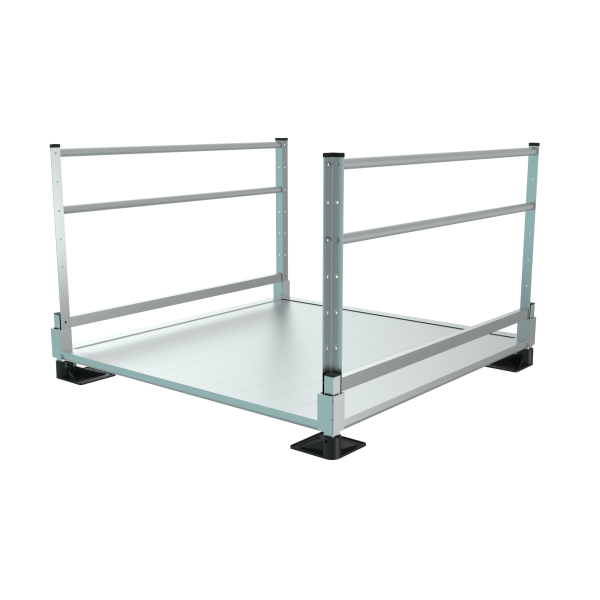 low profile platform for aluminum wheelchair ramp