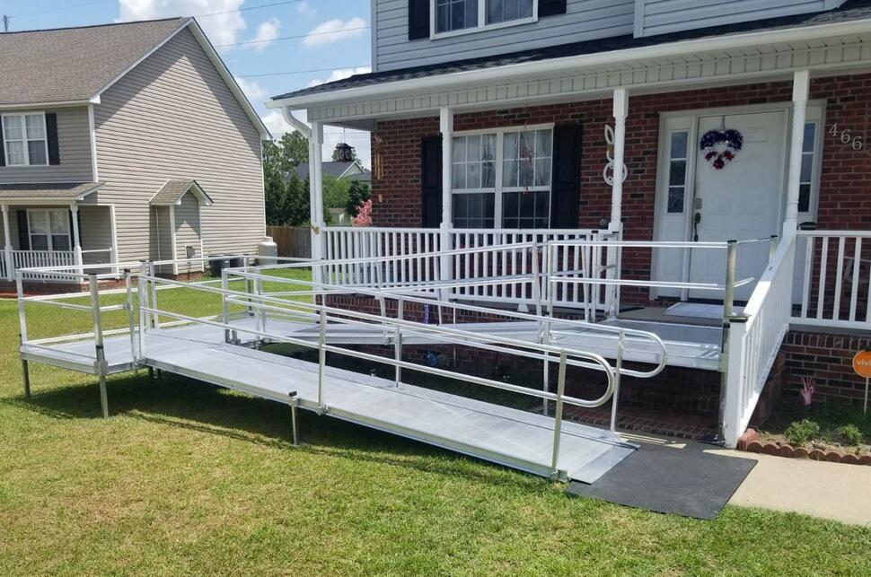 aluminum wheelchair ramp installed by Lifeway Mobility
