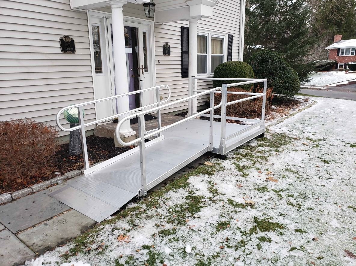 aluminum modular ramp installed for holidays