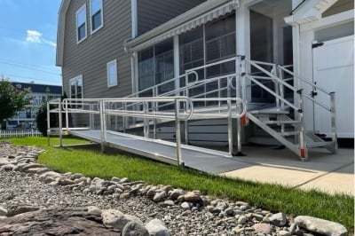 aluminum wheelchair ramp installed by Lifeway Mobility