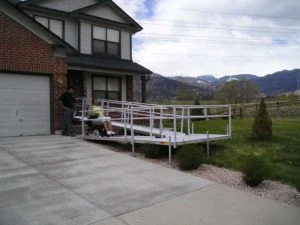 aluminum wheelchair ramp installed by Lifeway Mobility