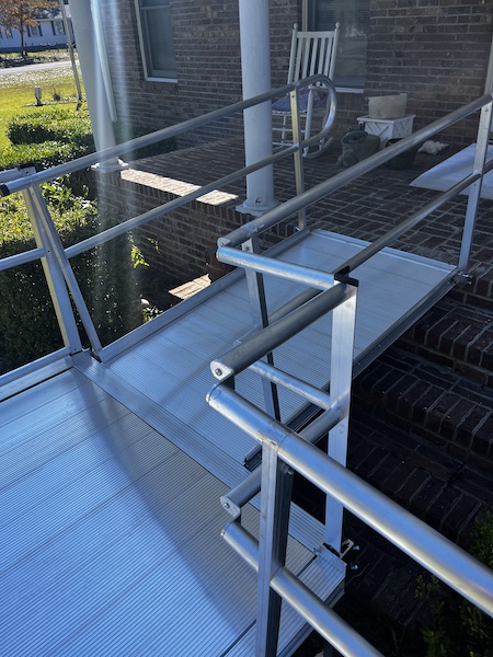 Lifeway Mobility wheelchair ramp landing and handrails